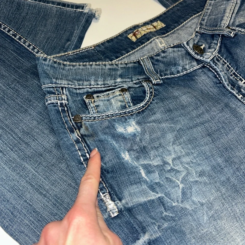 BKE Womens Stella Classic Blue low rise bootcut denim jeans embroidery size 29 - Picture 6 of 9